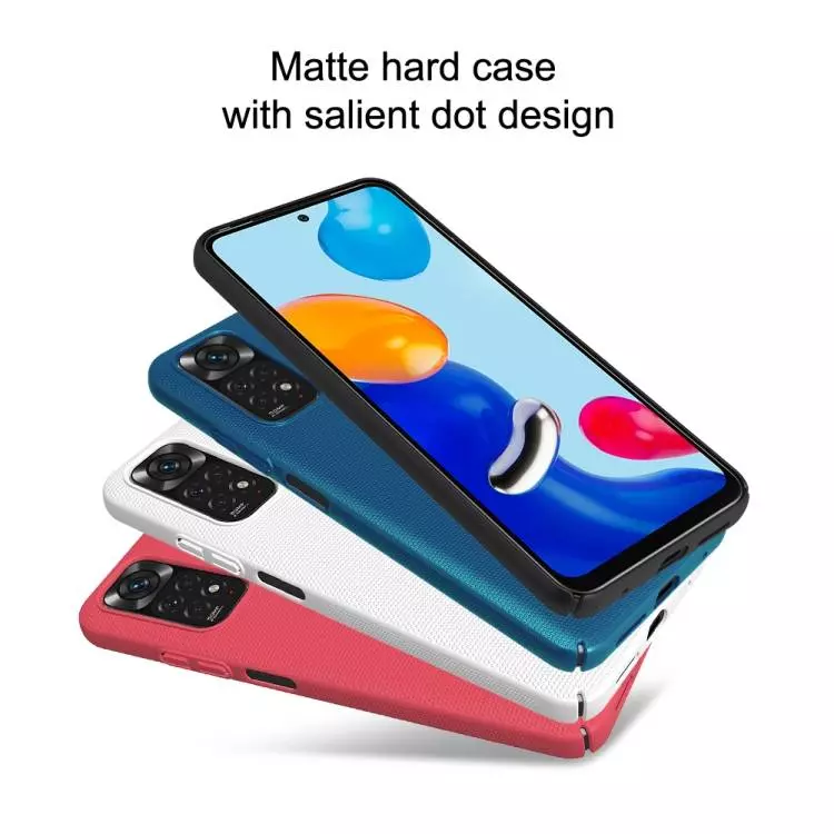 Противоударный чехол бампер Nillkin Super Frosted Shield для Xiaomi Redmi Note 11 / Redmi Note 11S Red (Красный)