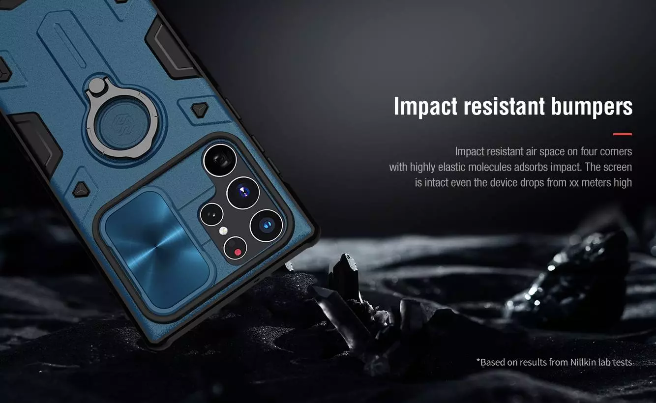 Противоударный чехол бампер Nillkin CamShield Armor (шторка на камеру) для Samsung Galaxy S22 Ultra Blue (Синий) Противоударный чехол бампер Nillkin CamShield Armor (шторка на камеру) для Samsung Galaxy S22 Ultra Blue (Синий)