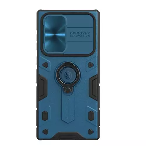 Противоударный чехол бампер Nillkin CamShield Armor (шторка на камеру) для Samsung Galaxy S22 Ultra Blue (Синий) Противоударный чехол бампер Nillkin CamShield Armor (шторка на камеру) для Samsung Galaxy S22 Ultra Blue (Синий)