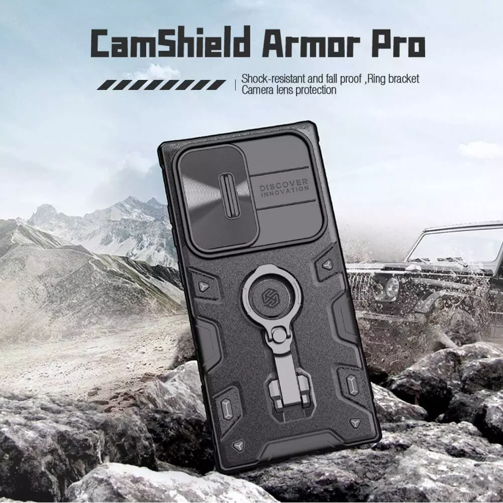 Чехол бампер для Samsung Galaxy S23 Ultra Nillkin CamShield Armor Pro (шторка на камеру) Green (Зеленый) Чехол бампер для Samsung Galaxy S23 Ultra Nillkin CamShield Armor Pro (шторка на камеру) Green (Зеленый)