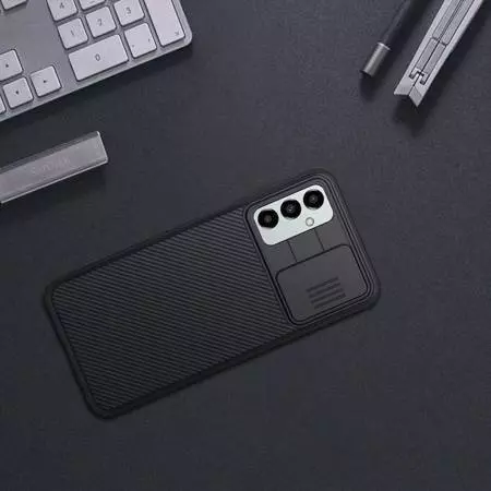 Противоударный чехол бампер Nillkin CamShield (шторка на камеру) для Samsung Galaxy M23 / Galaxy M13 Blue (Синий)