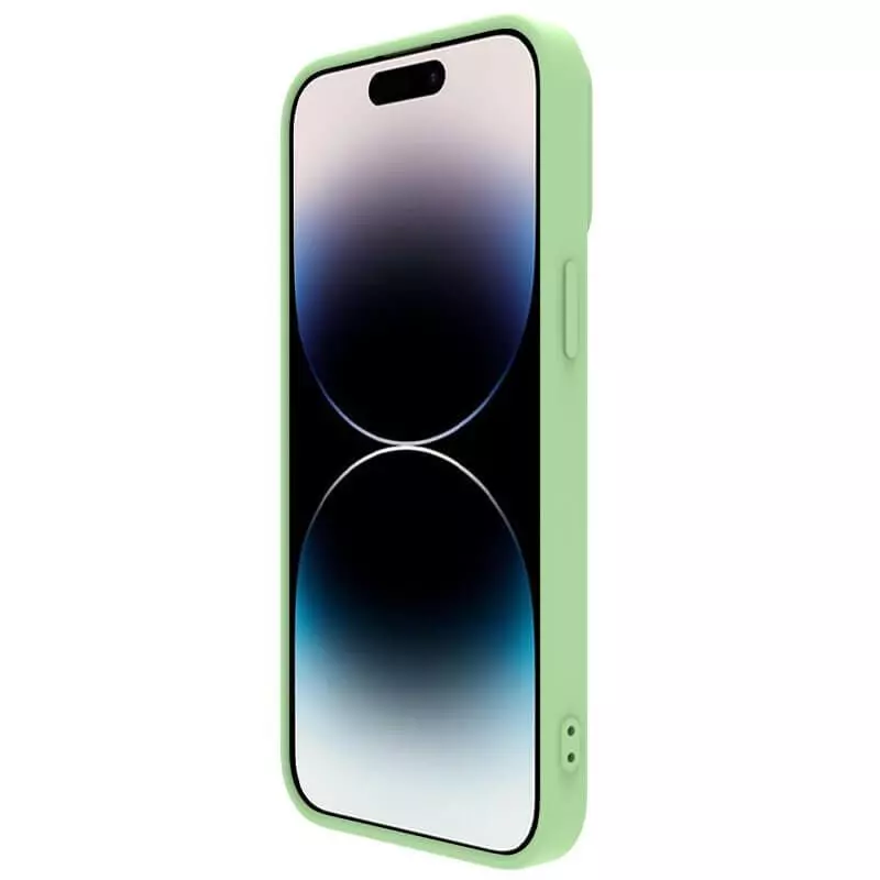 Противоударный чехол бампер Nillkin CamShield Silky Magnetic Silicone (шторка на камеру) для iPhone 14 Pro Max Midnight Blue (Темно Синий)
