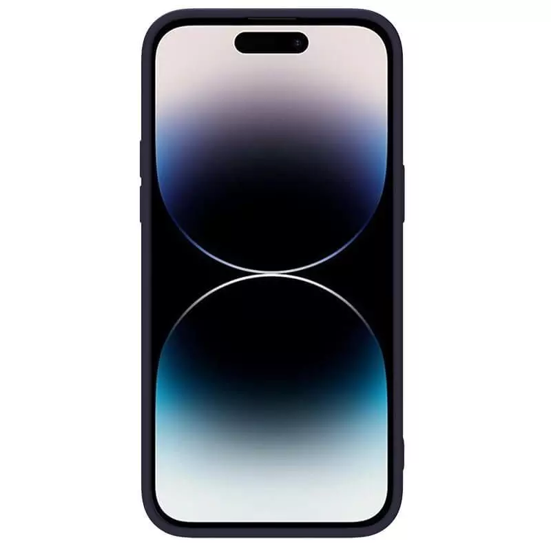 Противоударный чехол бампер Nillkin CamShield Silky Silicone (шторка на камеру) для iPhone 14 Pro Max Dark Purple (Темно Фиолетовый)
