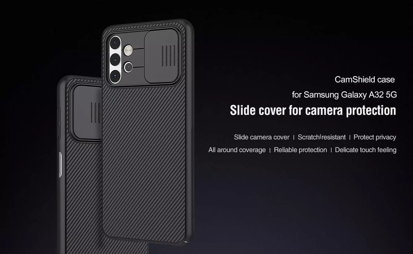 Противоударный чехол бампер Nillkin CamShield (шторка на камеру) для Samsung Galaxy A04s / Galaxy A13 5G / Galaxy A13 / Galaxy A32 5G / Galaxy M32 5G Black (Черный)