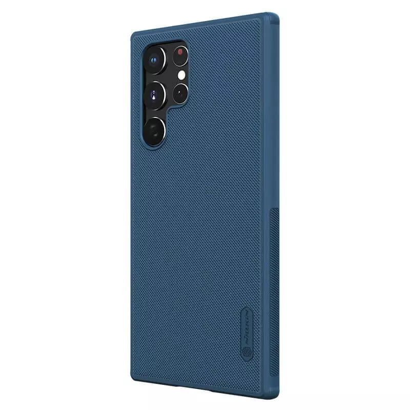 Противоударный чехол бампер Nillkin Super Frosted Shield Pro для Samsung Galaxy S23 Ultra Blue (Синий)