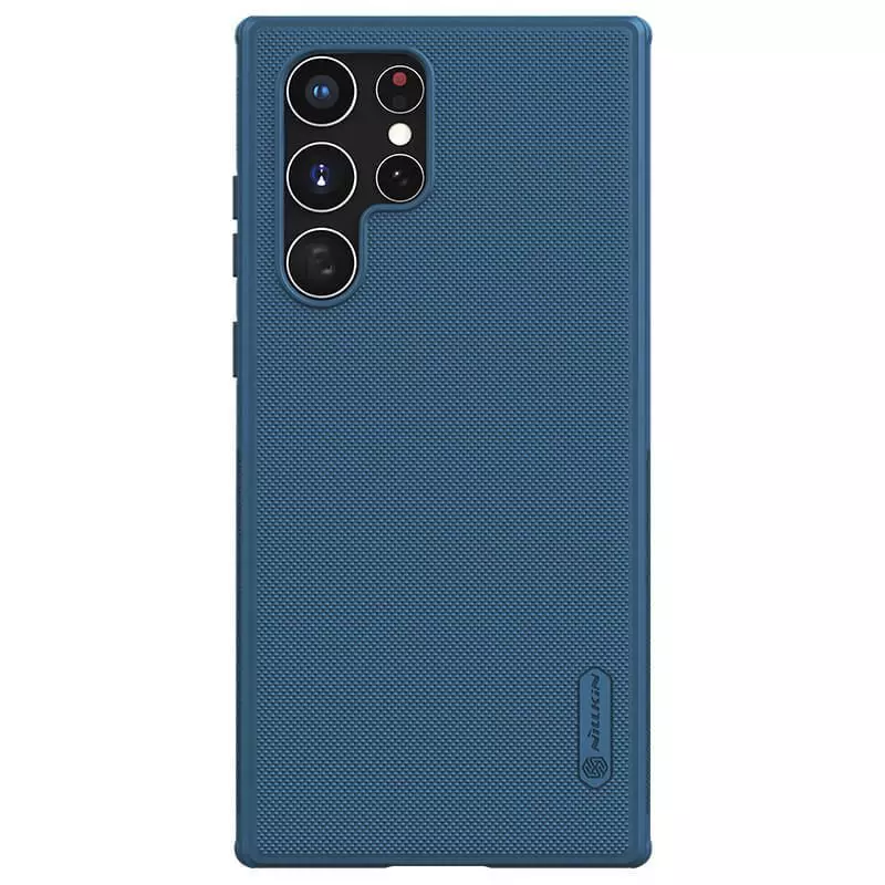 Противоударный чехол бампер Nillkin Super Frosted Shield Pro для Samsung Galaxy S23 Ultra Blue (Синий)