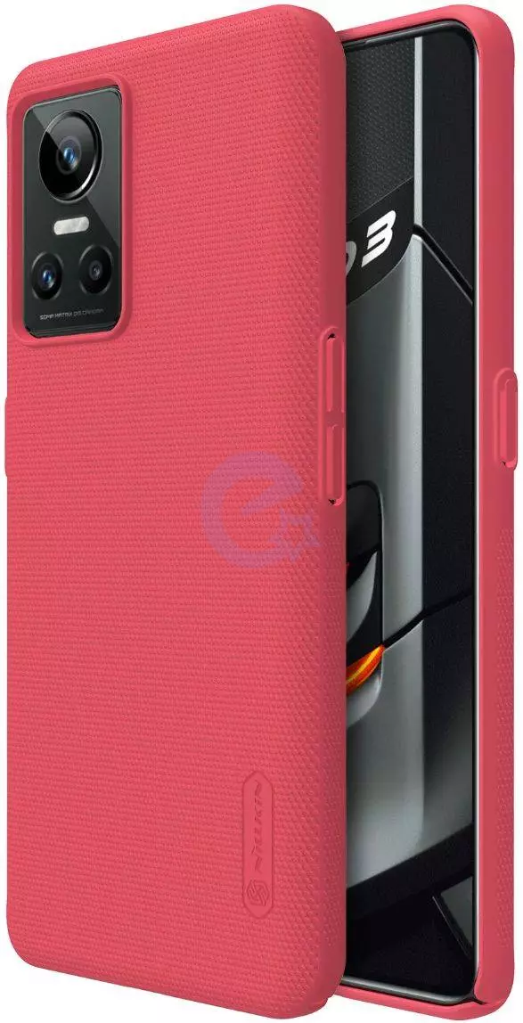 Противоударный чехол бампер Nillkin Super Frosted Shield для Realme GT Neo 3 Red (Красный)