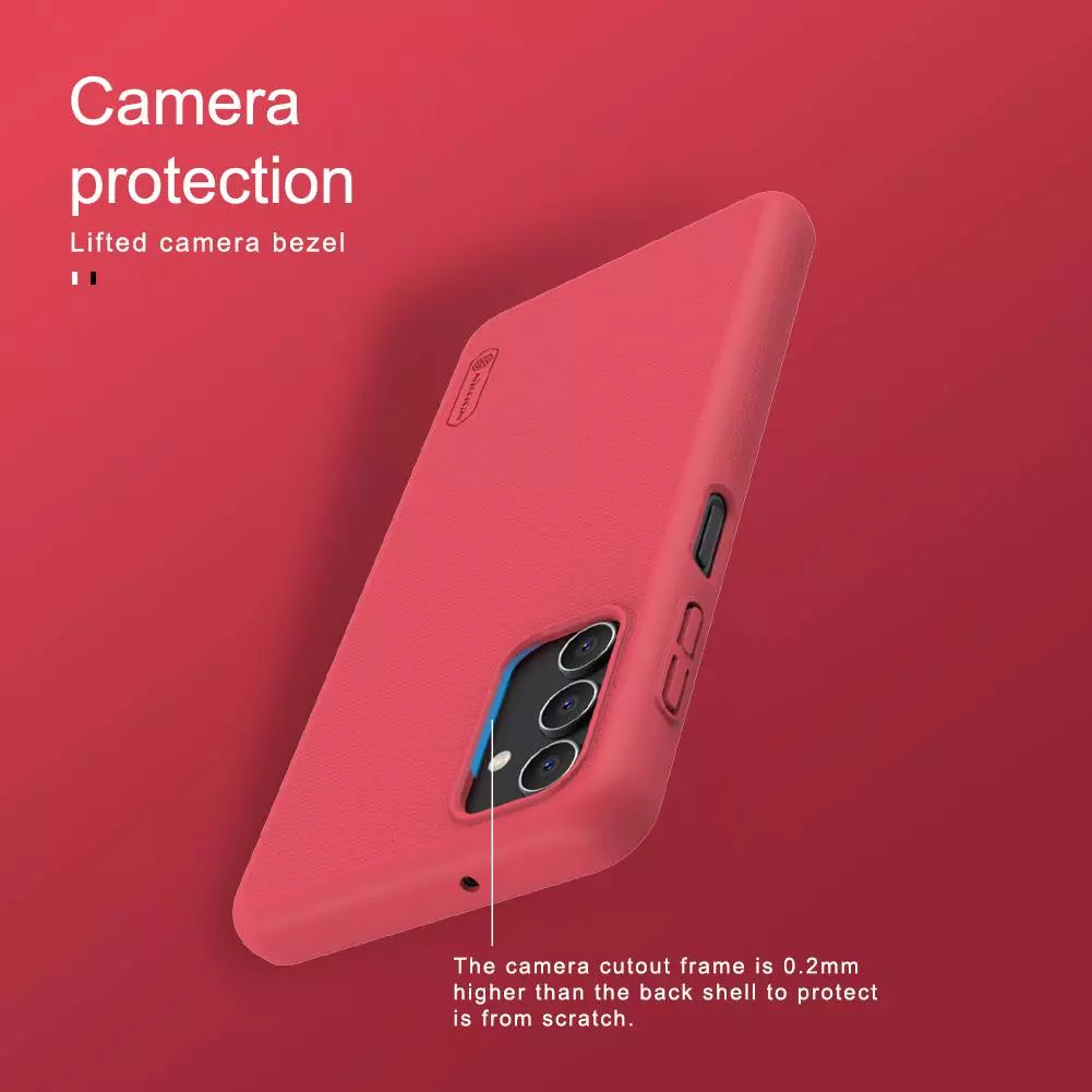 Противоударный чехол бампер Nillkin Super Frosted Shield для Samsung Galaxy A04s / Galaxy A13 5G Red (Красный)