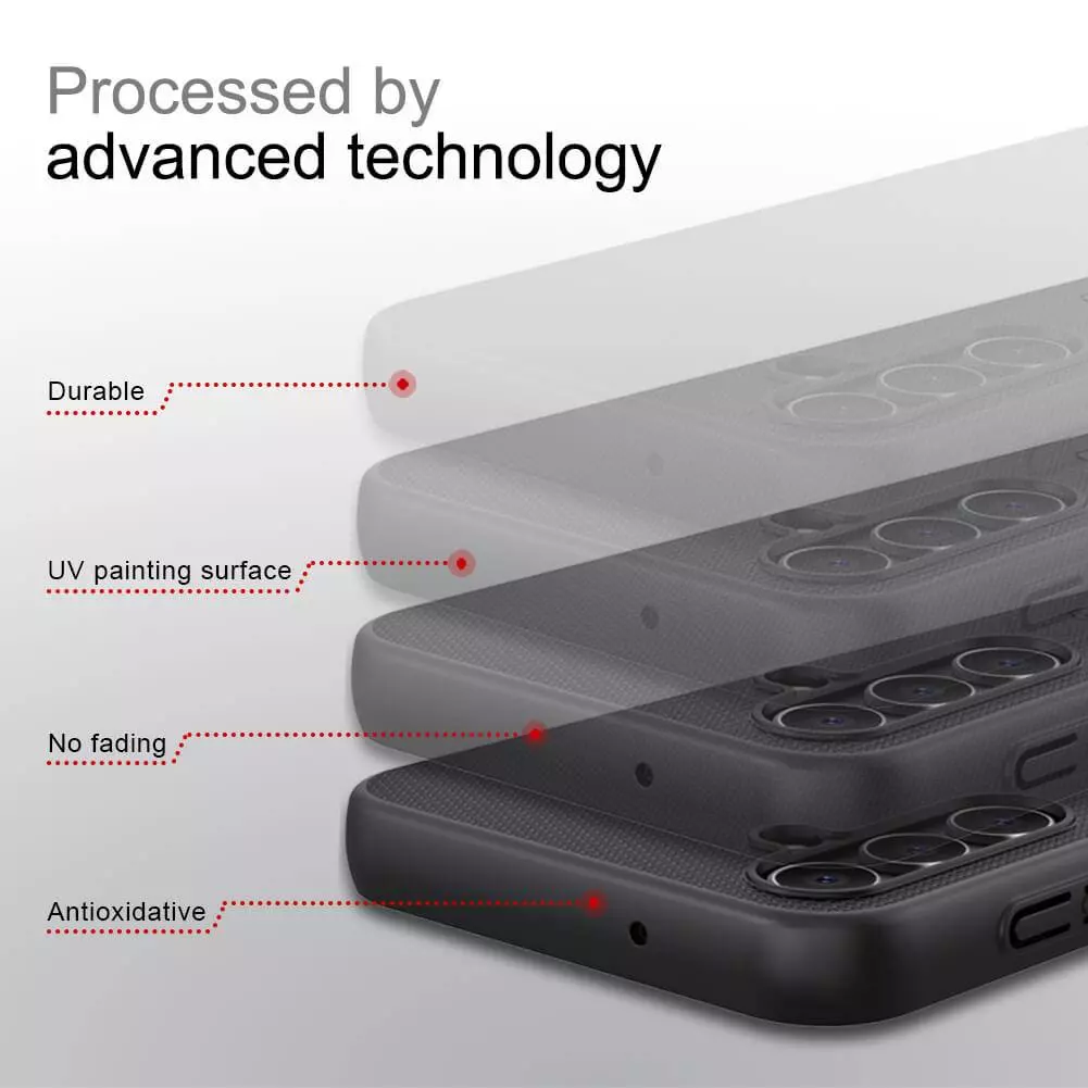 Противоударный чехол бампер Nillkin Super Frosted Shield для Samsung Galaxy A14 / A14 5G Red (Красный)