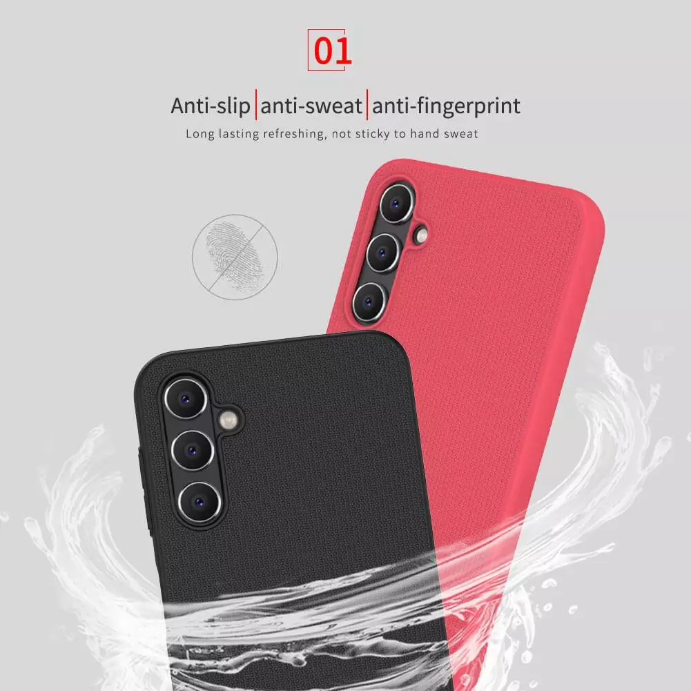 Противоударный чехол бампер Nillkin Super Frosted Shield для Samsung Galaxy A14 / A14 5G Red (Красный)