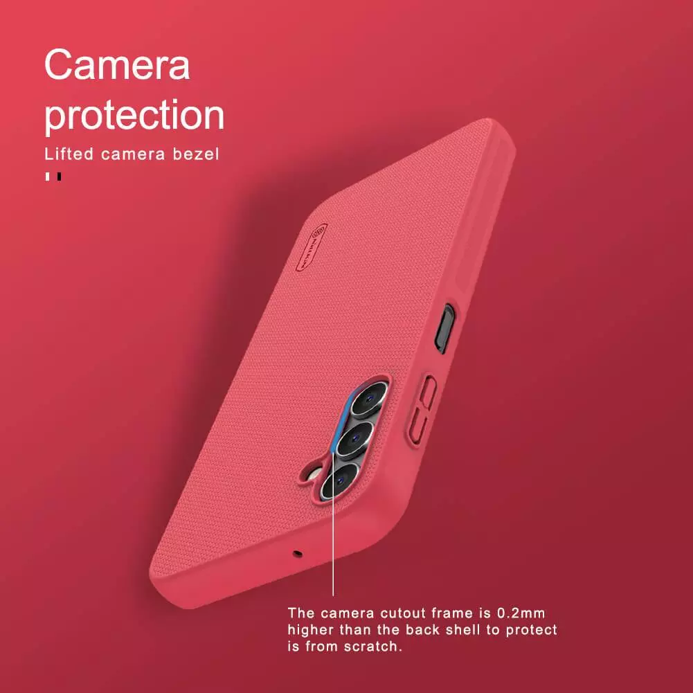 Противоударный чехол бампер Nillkin Super Frosted Shield для Samsung Galaxy A14 / A14 5G Red (Красный)