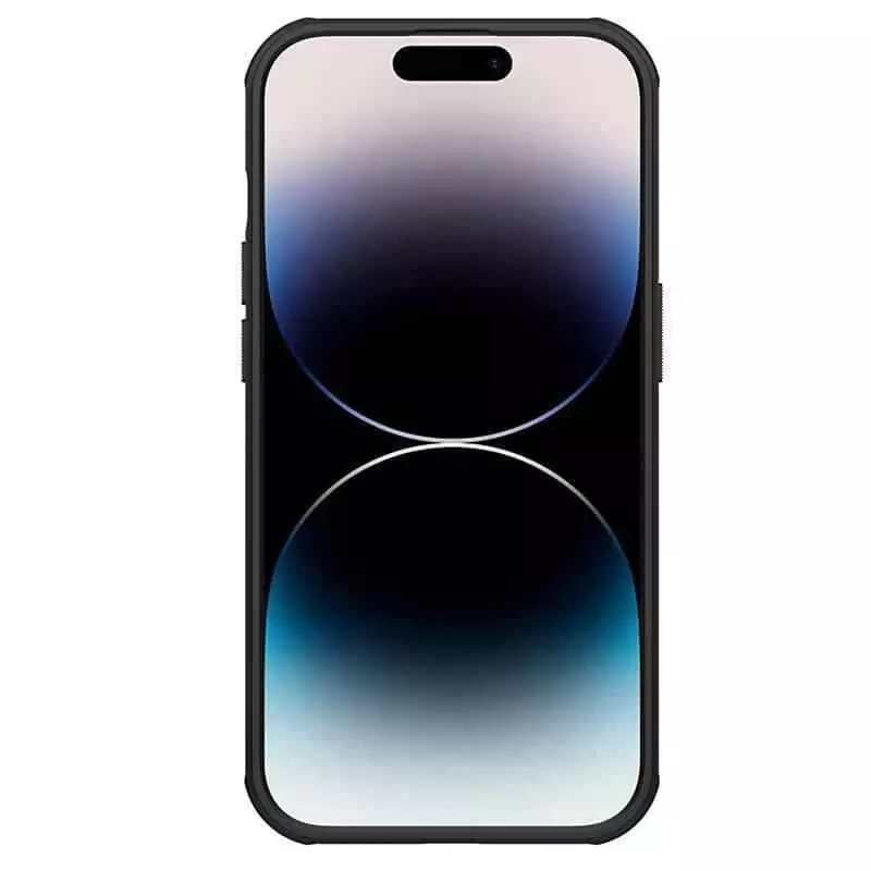 Противоударный чехол бампер Nillkin Super Frosted Shield Pro (с вырезом под бренд) для iPhone 14 Pro Max Black (Черный) Противоударный чехол бампер Nillkin Super Frosted Shield Pro (с вырезом под бренд) для iPhone 14 Pro Max Black (Черный)