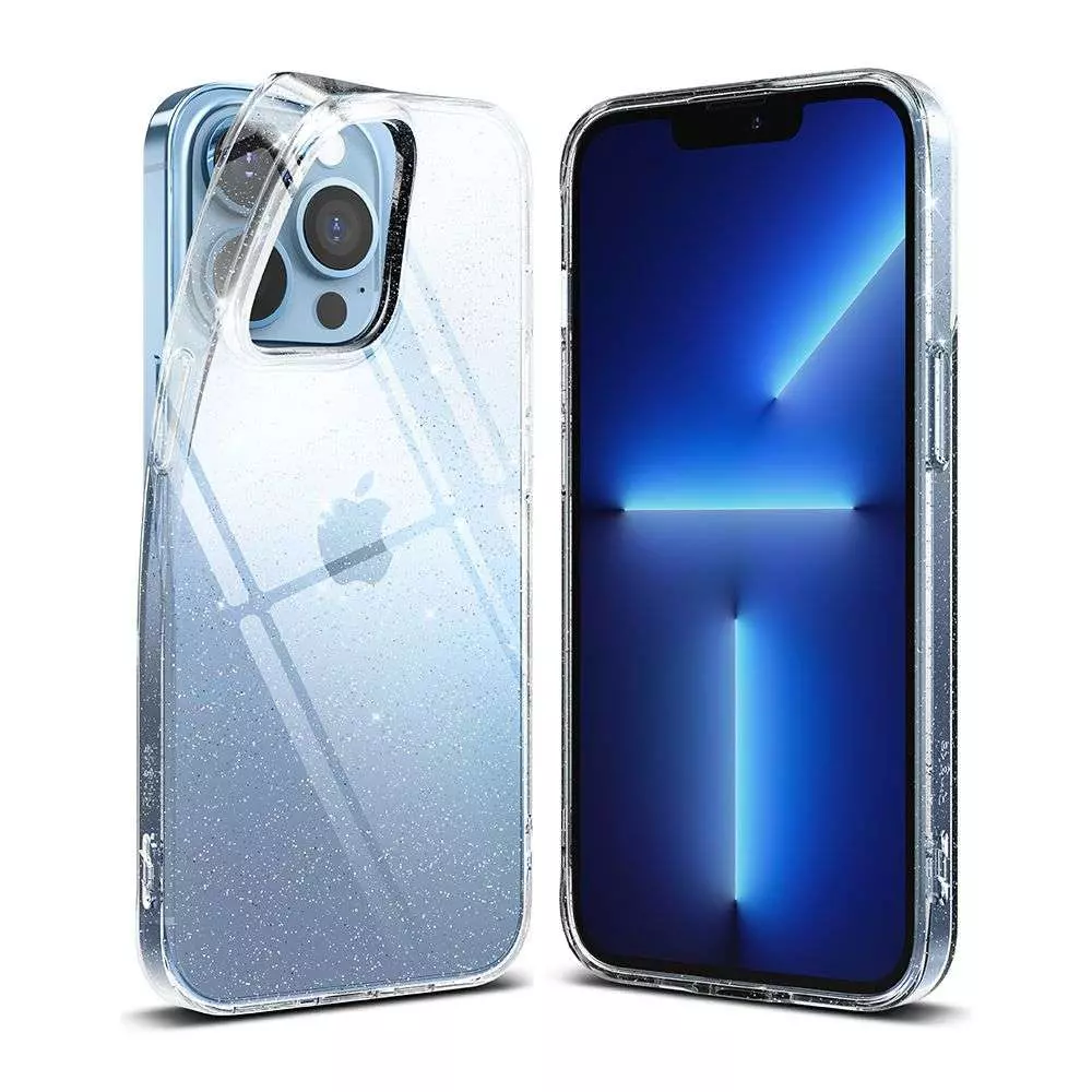 Противоударный чехол бампер Ringke Air для iPhone 14 Pro Max Glitter Clear (Прозрачный Блеск)