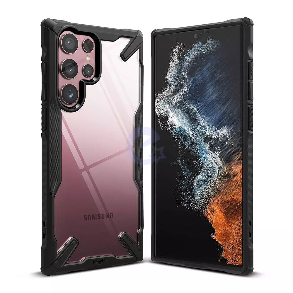 Противоударный чехол бампер Ringke Fusion-X для Samsung Galaxy S22 Ultra Black (Черный) Противоударный чехол бампер Ringke Fusion-X для Samsung Galaxy S22 Ultra Black (Черный)