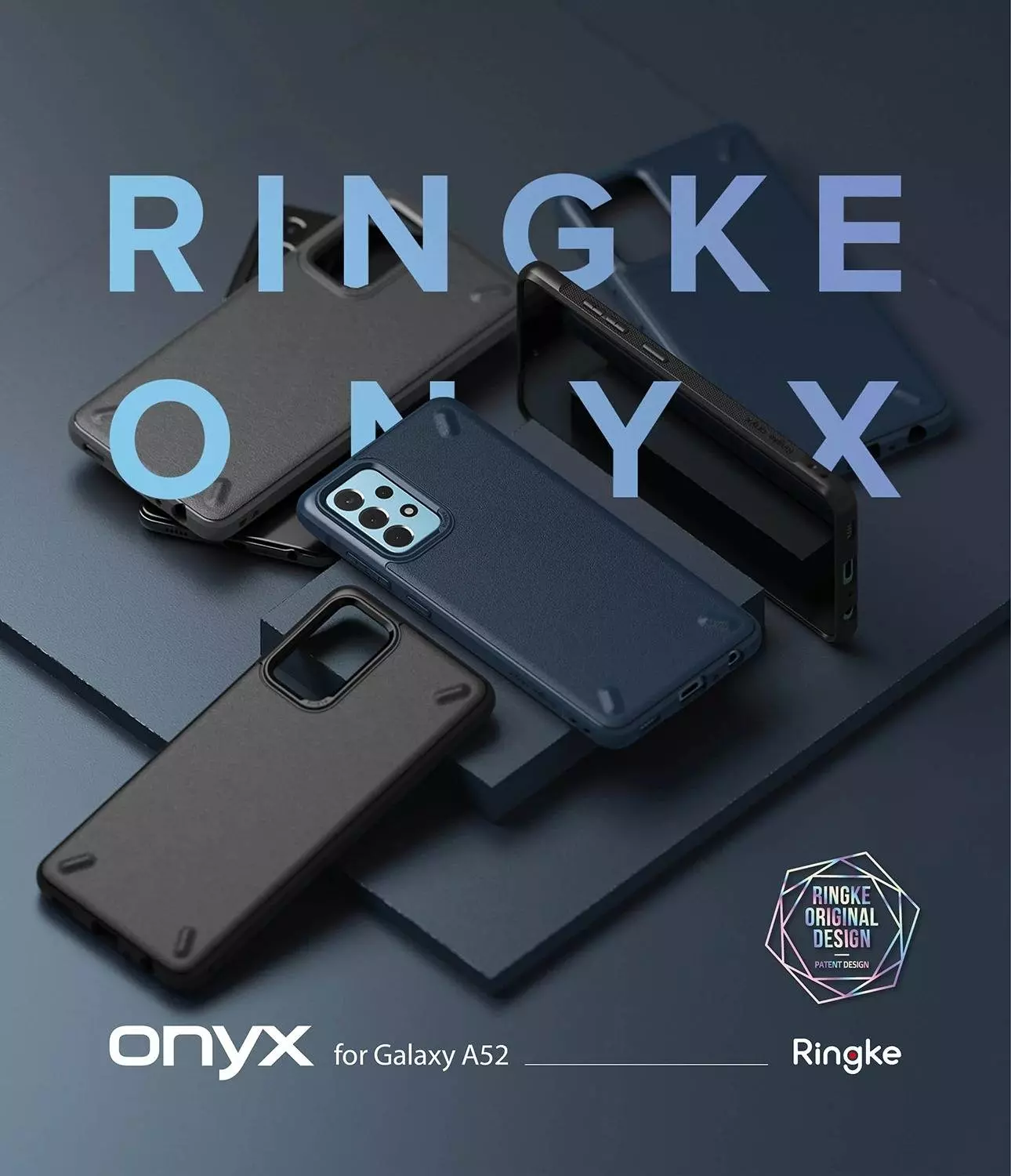 Противоударный чехол бампер Ringke Onyx для Samsung Galaxy A53 5G Dark Blue (Темно Синий)