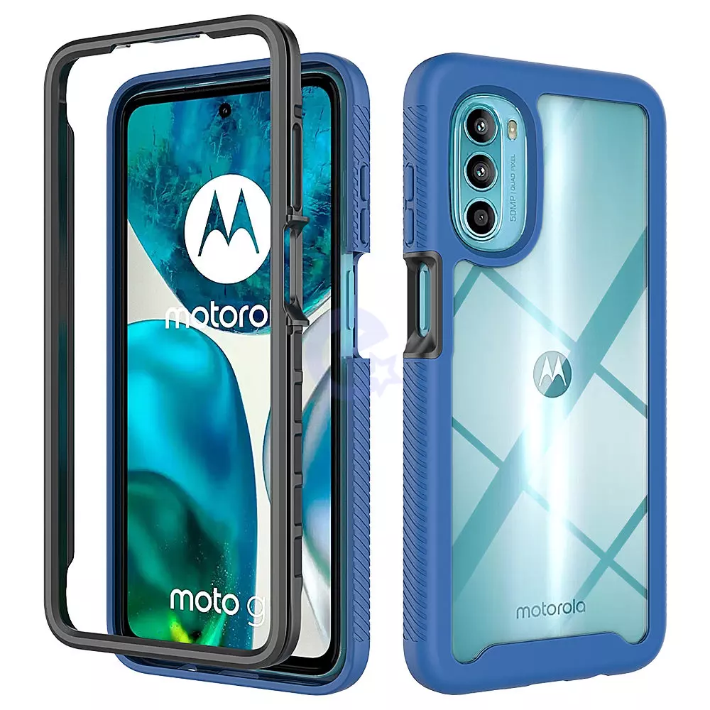 Противоударный чехол бампер для Motorola Moto G62 5G Anomaly Hybrid 360 Black / Blue (Черный / Синий)