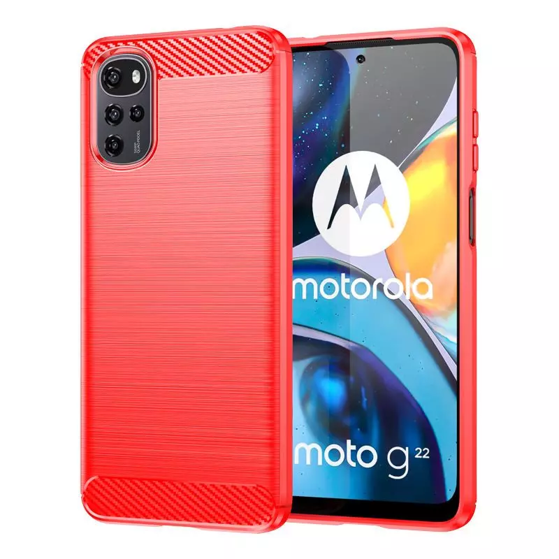 Протиударний чохол бампер для Motorola Moto G22 / E32 iPaky Carbon Fiber Red (Червоний) Протиударний чохол бампер для Motorola Moto G22 / E32 iPaky Carbon Fiber Red (Червоний)
