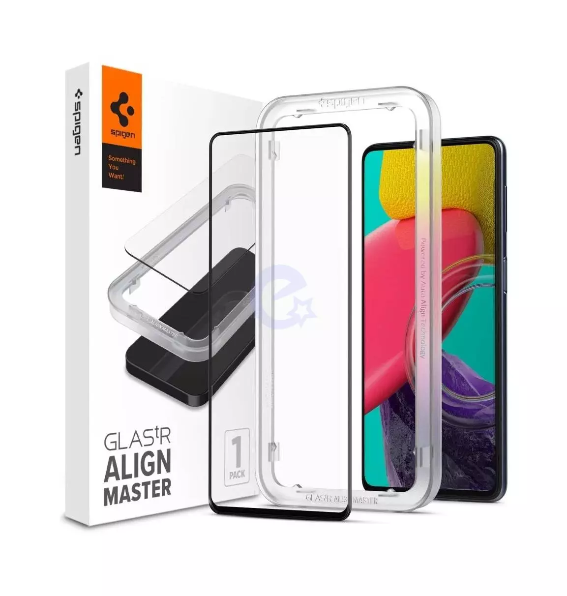 Защитное стекло Spigen ALM GLASS FC (с трафаретом для поклейки) для Samsung Galaxy M53 Black (Черный) AGL04620
