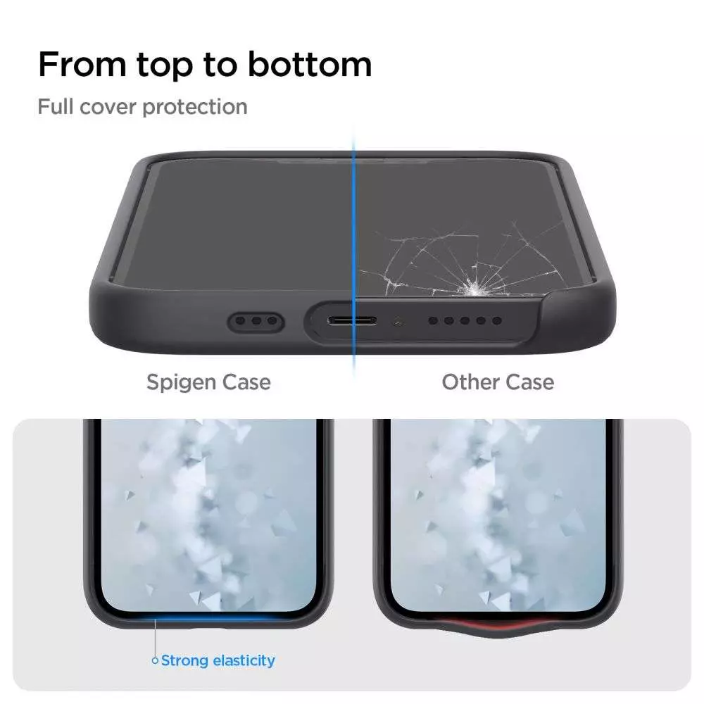 Противоударный чехол бампер Spigen Silicone Fit для iPhone 14 Plus Black (Черный)