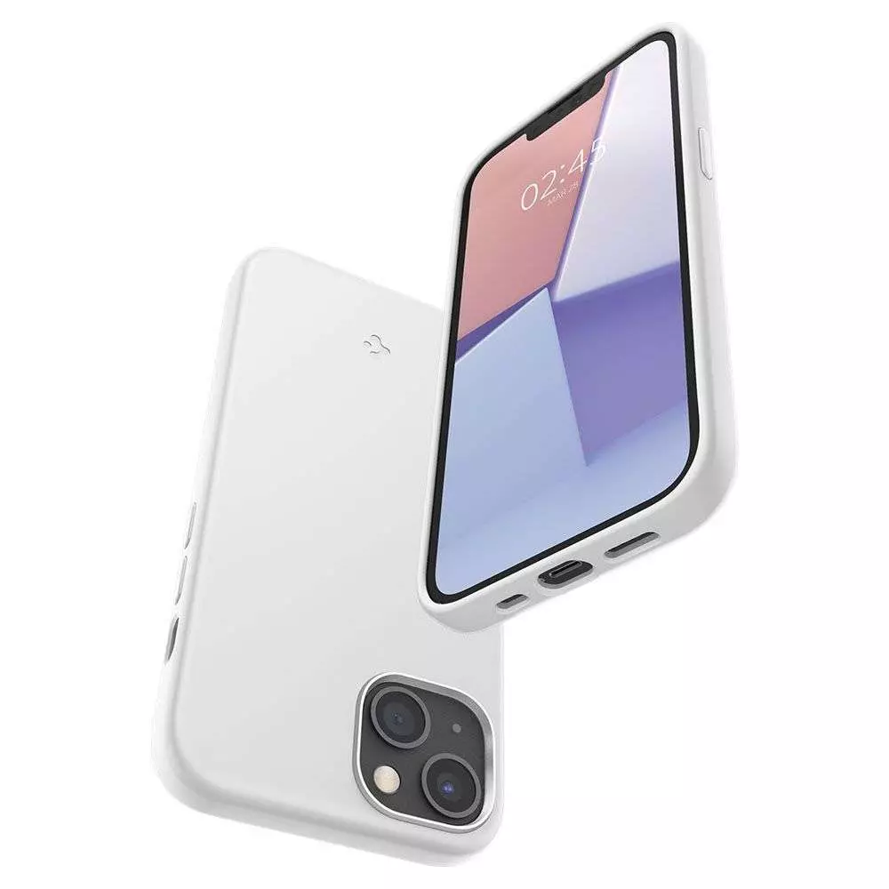 Протиударний чохол бампер Spigen Silicone Fit для iPhone 14 White (Білий)