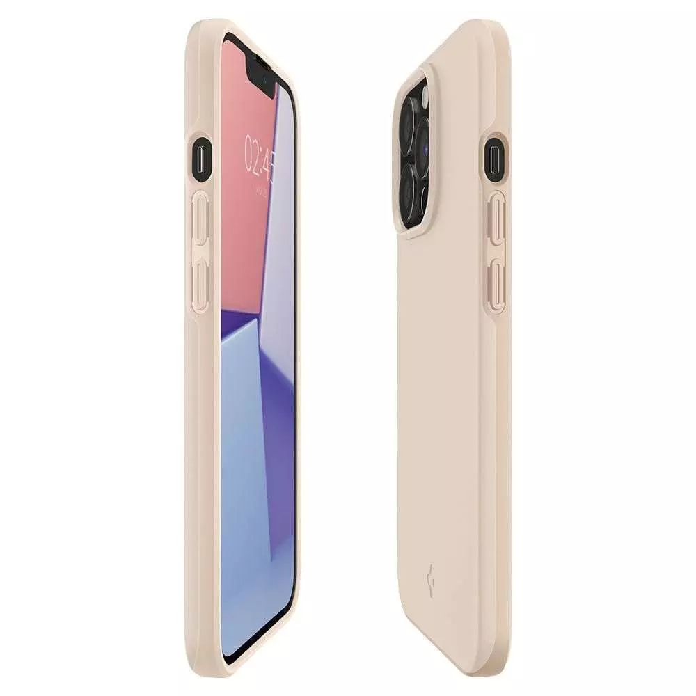 Протиударний чохол бампер Spigen Thin Fit для iPhone 14 Pro Sand Beige (Пісочний Бежевий) ACS04785
