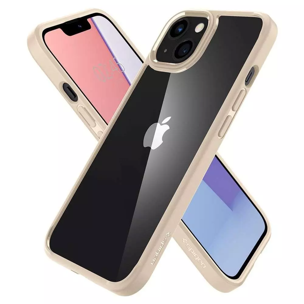 Противоударный чехол бампер Spigen Ultra Hybrid для iPhone 14 Pro Sand Beige (Песочно Бежевый)