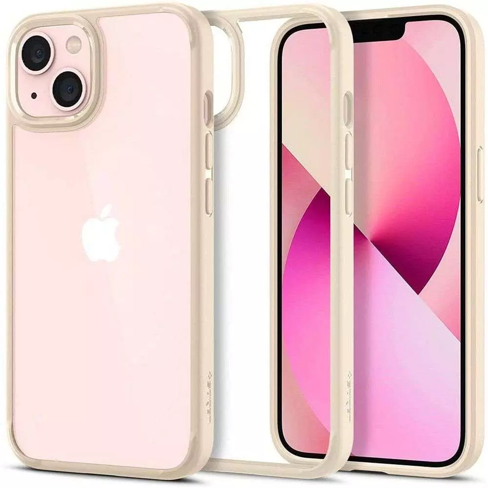 Противоударный чехол бампер Spigen Ultra Hybrid для iPhone 14 Pro Sand Beige (Песочно Бежевый)