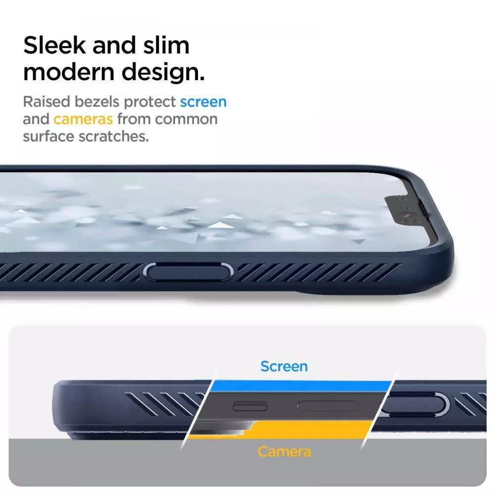 Противоударный чехол бампер Spigen Liquid Air для iPhone 14 Plus Navy Blue (Синий) ACS04892