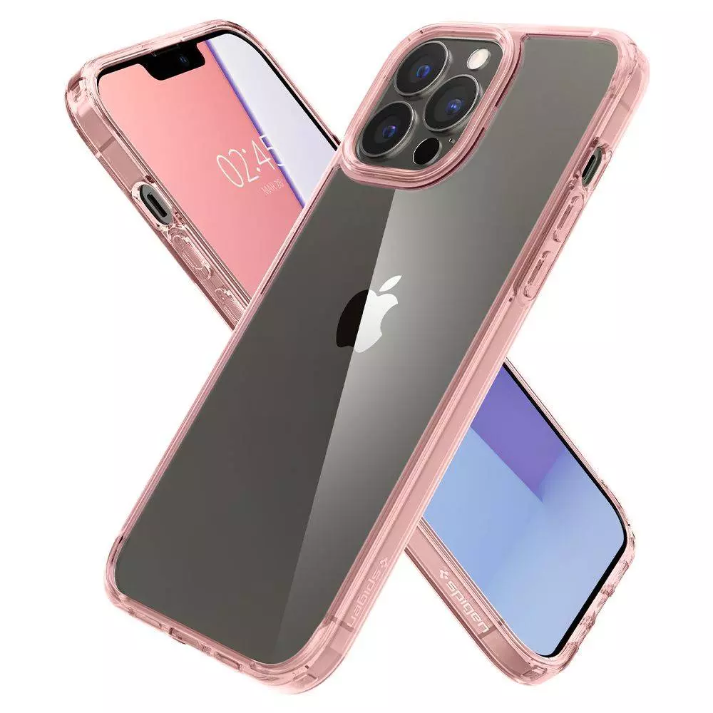 Противоударный чехол бампер Spigen Ultra Hybrid для iPhone 14 Pro Rose (Розовый)