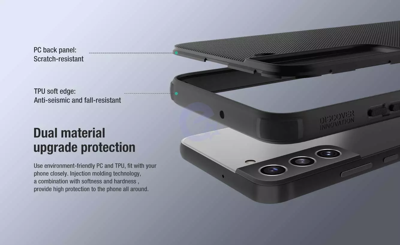 Противоударный чехол бампер Nillkin Super Frosted Shield Pro для Samsung Galaxy S22 Plus Black (Черный)
