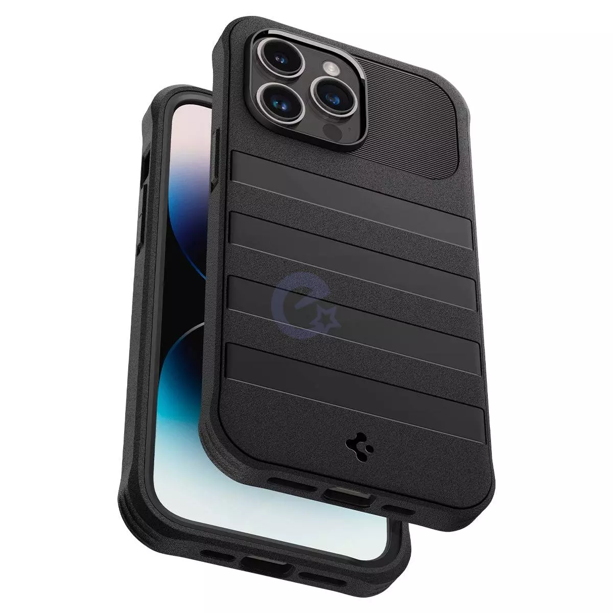Противоударный чехол бампер Spigen Geo Armor 360 MagSafe для iPhone 14 Pro Max Black (Черный) ACS04852