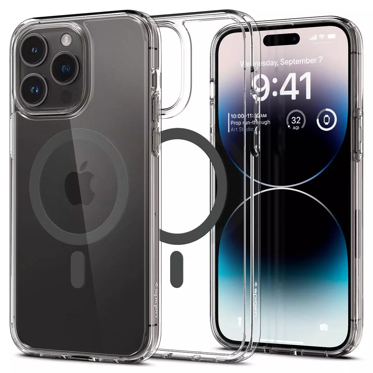 Противоударный чехол бампер Spigen Ultra Hybrid MagSafe для iPhone 14 Pro Graphite (Графитовый) ACS04970