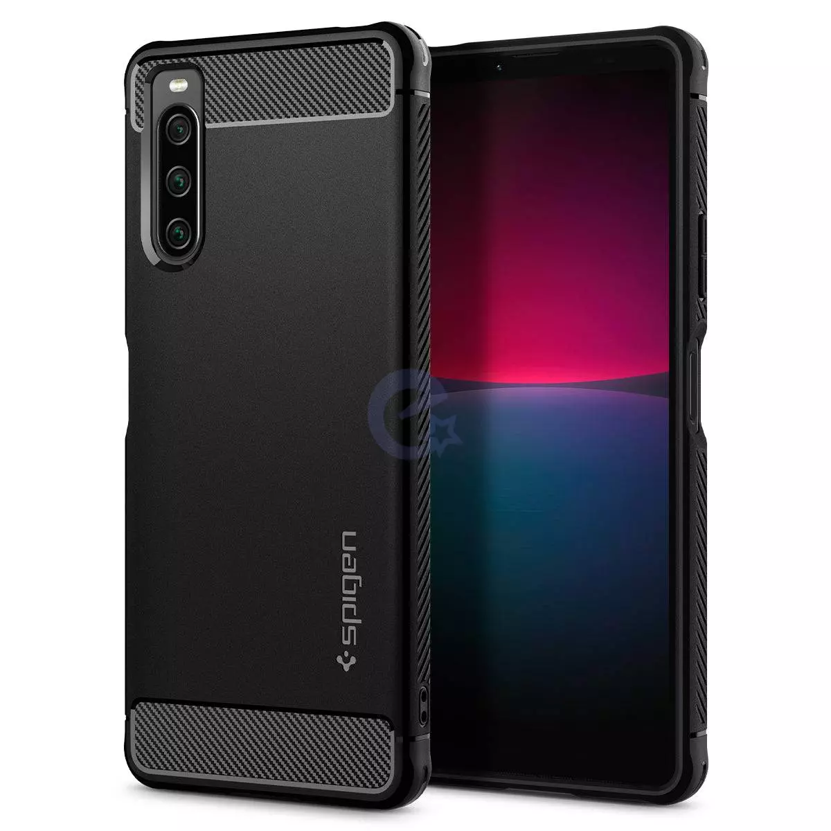 Противоударный чехол бампер Spigen Rugged Armor для Sony Xperia 10 IV Matte Black (Матовый Черный) ACS04554 Противоударный чехол бампер Spigen Rugged Armor для Sony Xperia 10 IV Matte Black (Матовый Черный) ACS04554