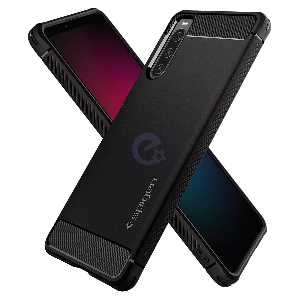 Противоударный чехол бампер Spigen Rugged Armor для Sony Xperia 10 IV Matte Black (Матовый Черный) ACS04554 Противоударный чехол бампер Spigen Rugged Armor для Sony Xperia 10 IV Matte Black (Матовый Черный) ACS04554