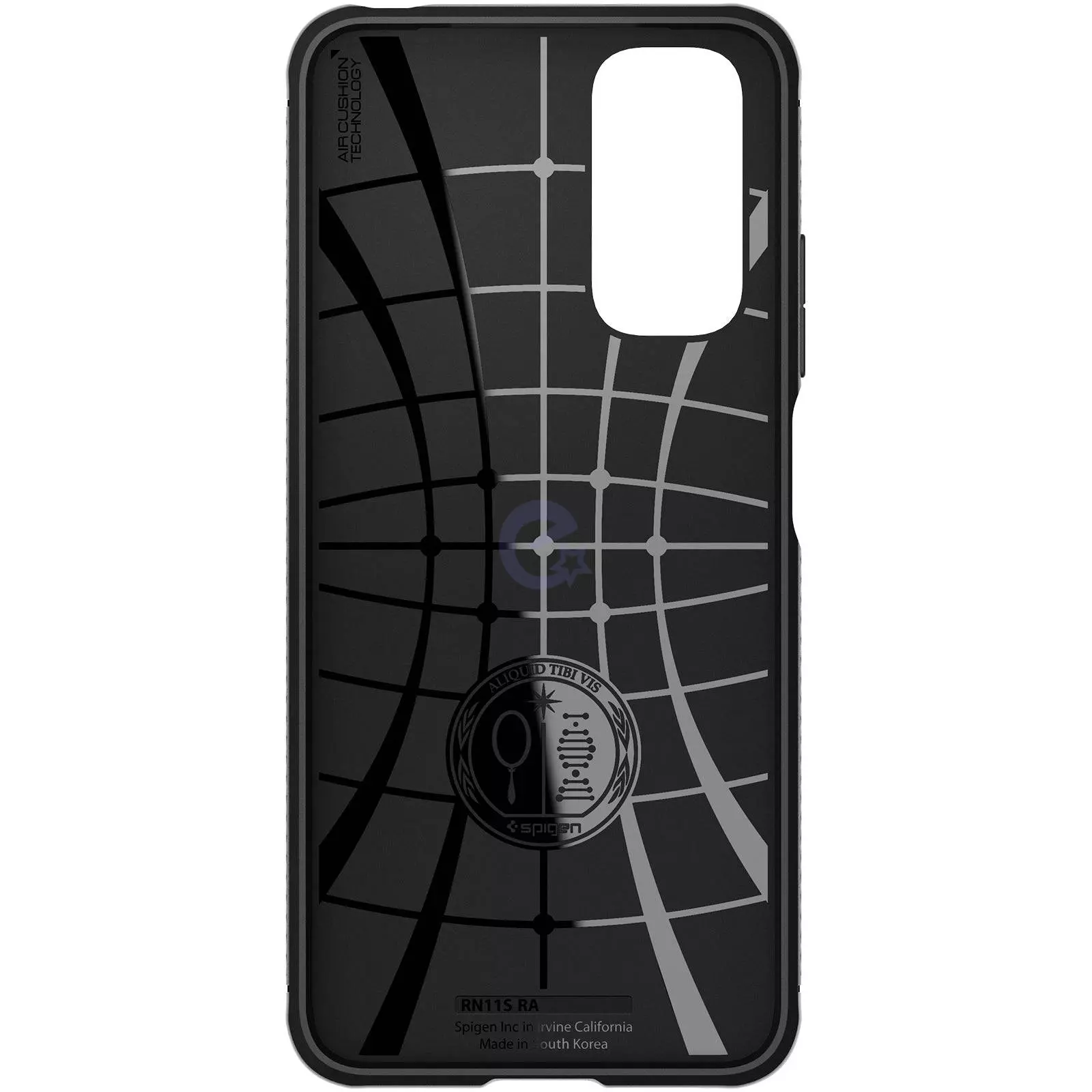 Противоударный чехол бампер Spigen Rugged Armor для Xiaomi Redmi Note 11 / Xiaomi Redmi Note 11S Matte Black (Матовый Черный) ACS04417