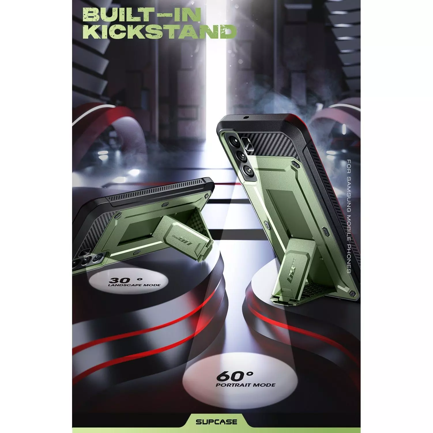 Противоударный чехол бампер Supcase Unicorn Beetle PRO для Samsung Galaxy S22 Plus Dark Green (Темно Зеленый)