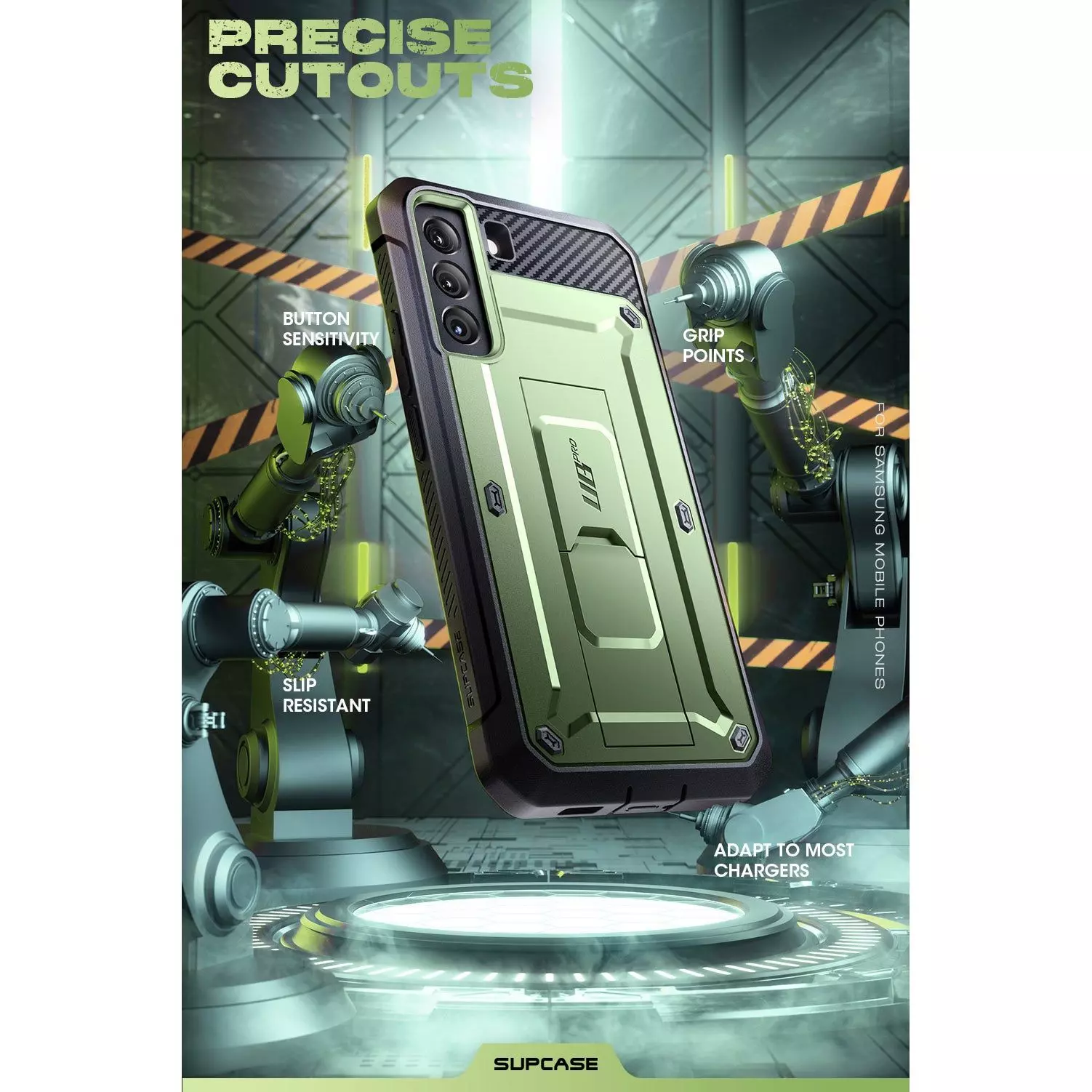 Противоударный чехол бампер Supcase Unicorn Beetle PRO для Samsung Galaxy S22 Plus Dark Green (Темно Зеленый)