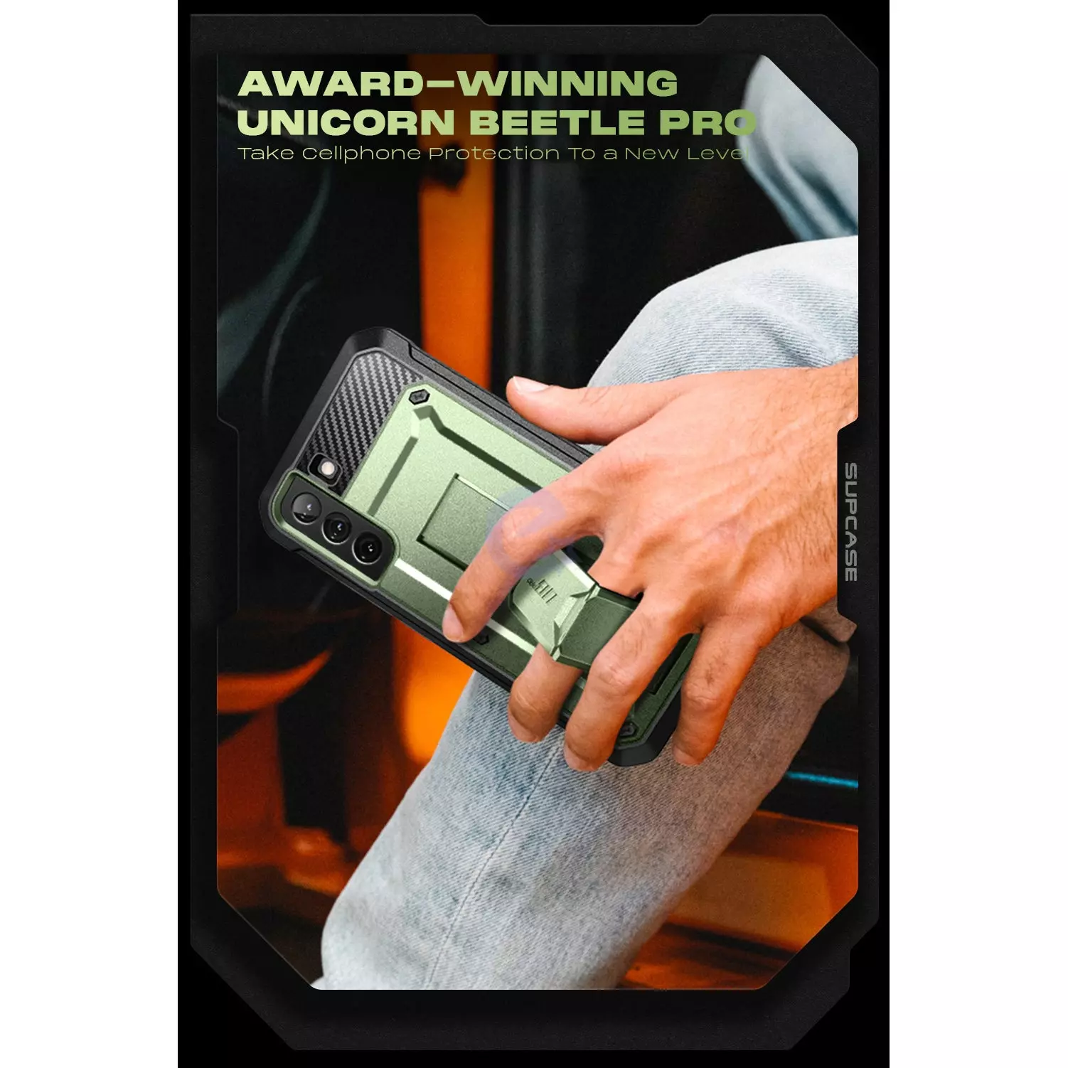 Противоударный чехол бампер Supcase Unicorn Beetle PRO для Samsung Galaxy S22 Plus Dark Green (Темно Зеленый)