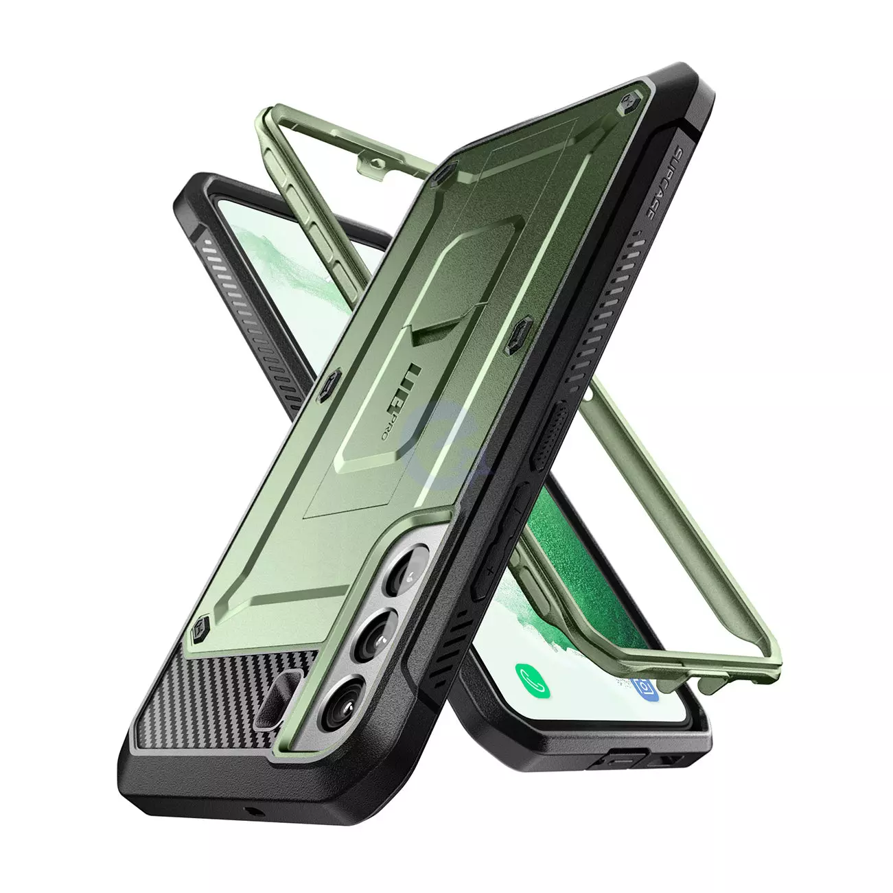 Противоударный чехол бампер Supcase Unicorn Beetle PRO для Samsung Galaxy S22 Plus Dark Green (Темно Зеленый)