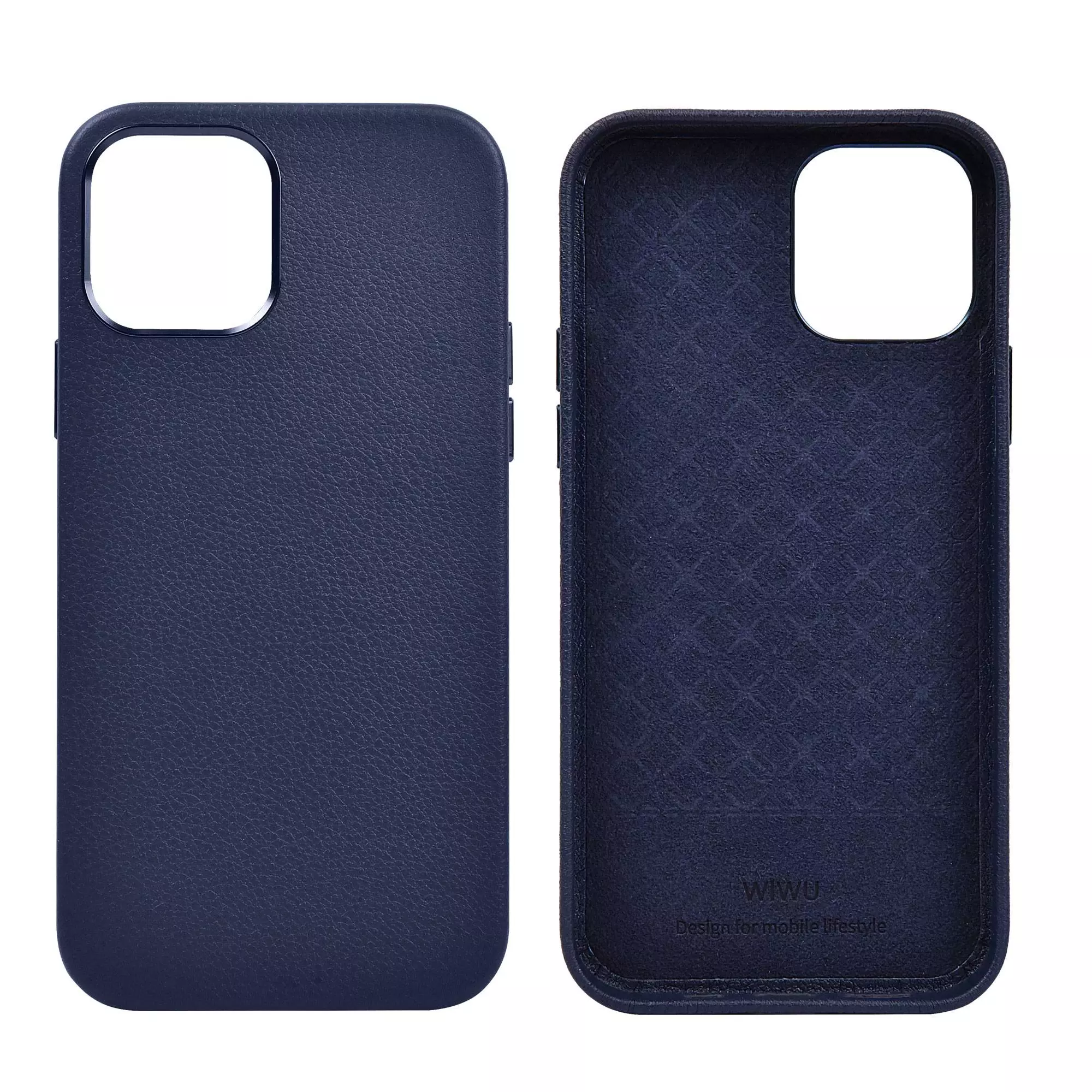 Чехол бампер для iPhone 12 Pro Max WiWU Calfskin Leather Case Green (Зеленый)