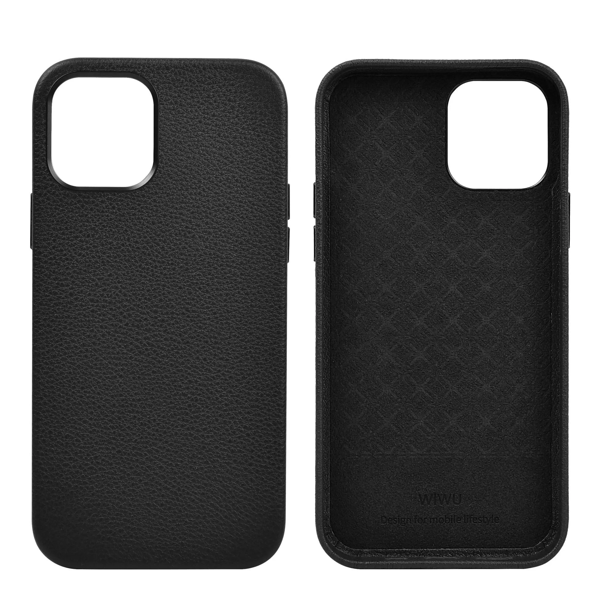 Чехол бампер для iPhone 12 Pro Max WiWU Calfskin Leather Case Green (Зеленый)