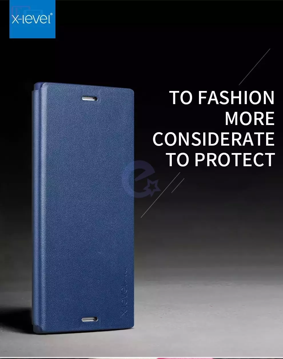 Чехол книжка для Sony Xperia Pro-I X-Level Leather Book Black (Черный)