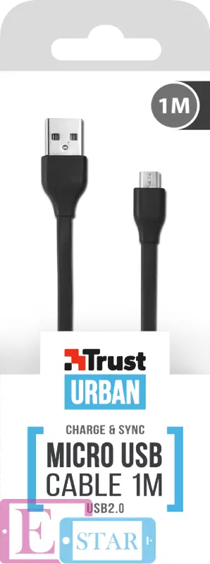 Кабель Trust URBAN Micro-USB Cable 1m Black (Чорний) 20135 Кабель Trust URBAN Micro-USB Cable 1m Black (Чорний) 20135