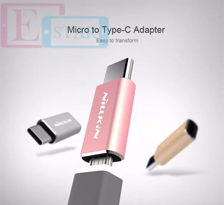 Переходник Type C to Micro USB Nillkin Adapter для планшетов и смартфонов Rose Gold (Розовое золото) AD-MT Переходник Type C to Micro USB Nillkin Adapter для планшетов и смартфонов Rose Gold (Розовое золото) AD-MT