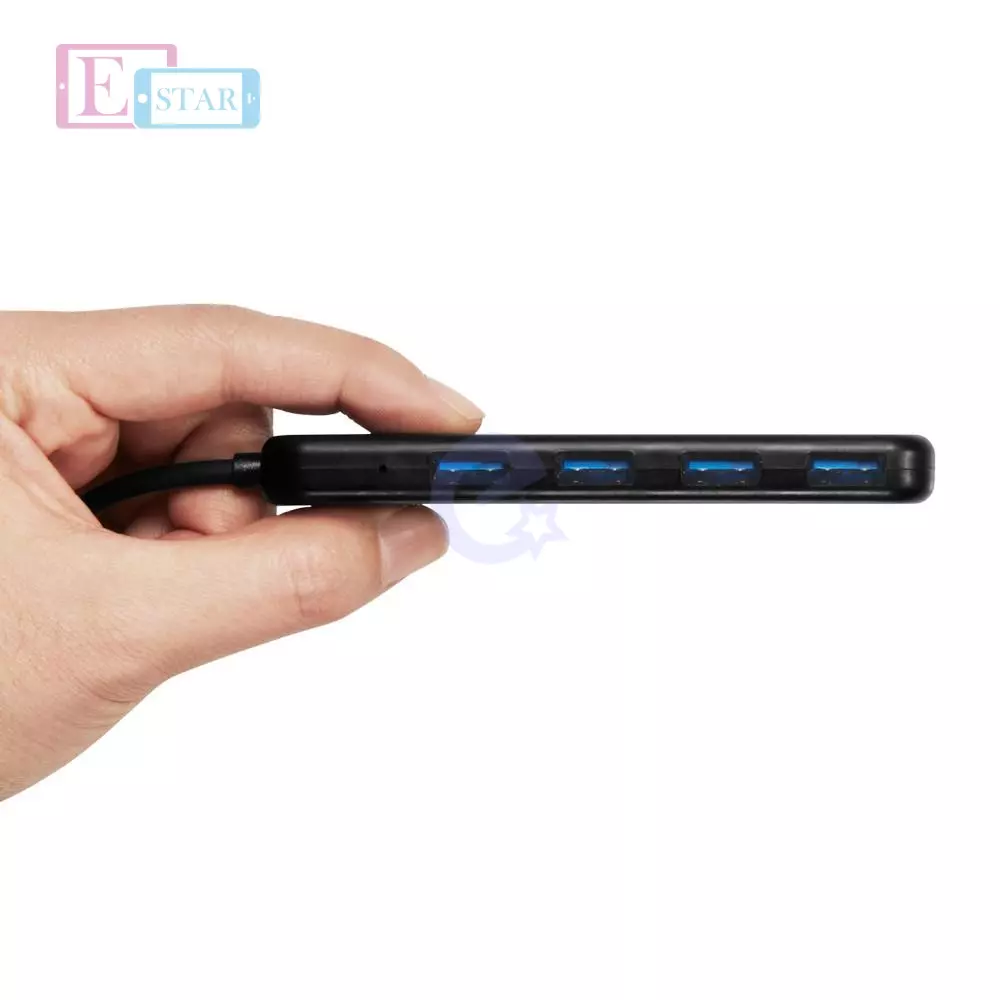 USB Хаб Spigen Essential F100 4 Ports Ultra Slim USB 2.0 Gen 1 Hub Black (Черный)