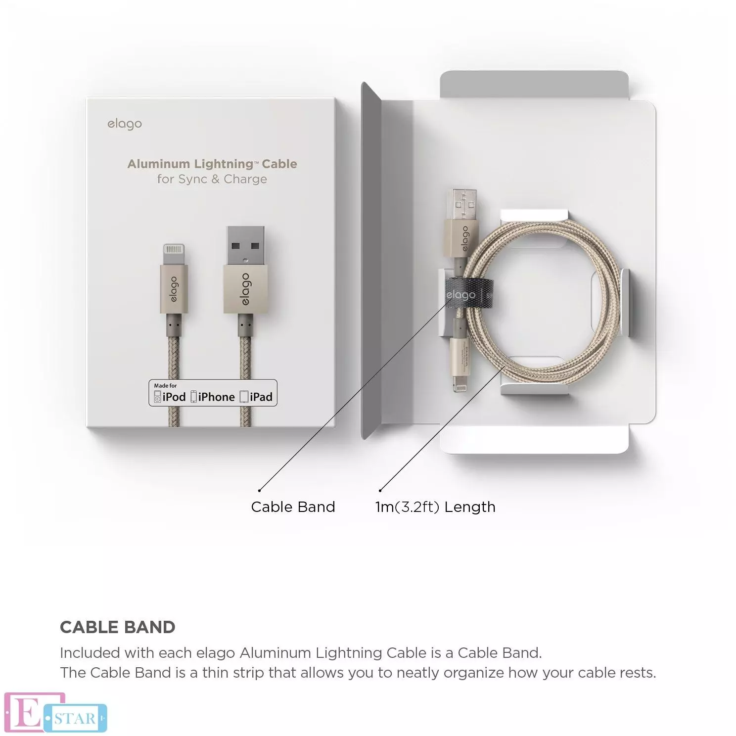 Кабель Elago Aluminum Lightning Cable Champagne Gold (Золотой) Кабель Elago Aluminum Lightning Cable Champagne Gold (Золотой)