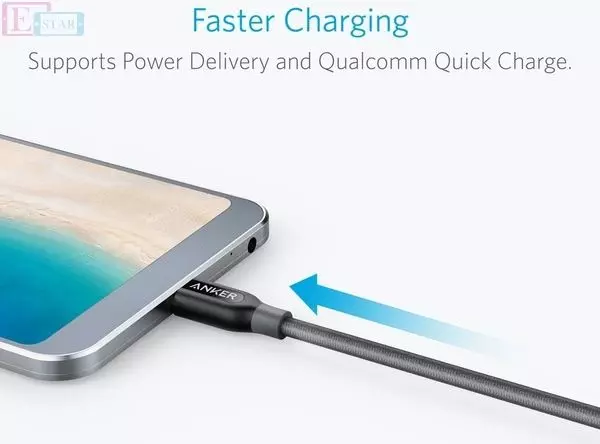 Кабель Anker Powerline+ USB-C to USB-C 3.0 - 1.8м V3 Gray (Сірий) A81880A1 Кабель Anker Powerline+ USB-C to USB-C 3.0 - 1.8м V3 Gray (Сірий) A81880A1