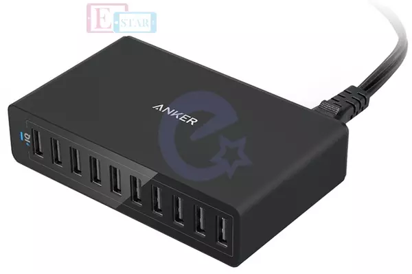 Сетевое зарядное устройство Anker PowerPort 10 60W 10-port V3 Black (Черный) A2133L11
