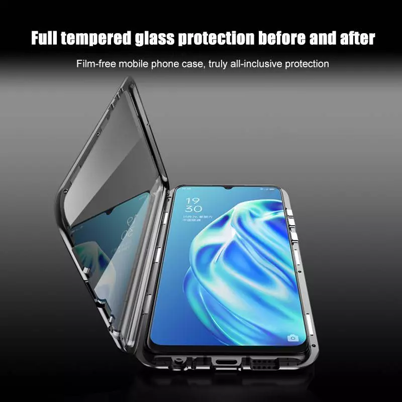 Чехол бампер для Vivo X60 Anomaly Magnetic 360 With Glass Red (Красный)