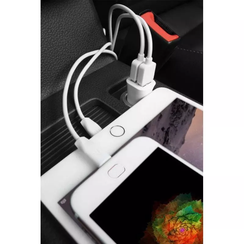 Автомобільна зарядка Hoco Z12 + кабель Micro USB White (Білий) Автомобільна зарядка Hoco Z12 + кабель Micro USB White (Білий)